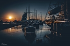 Sonnenuntergang am Hafen Bremerhaven